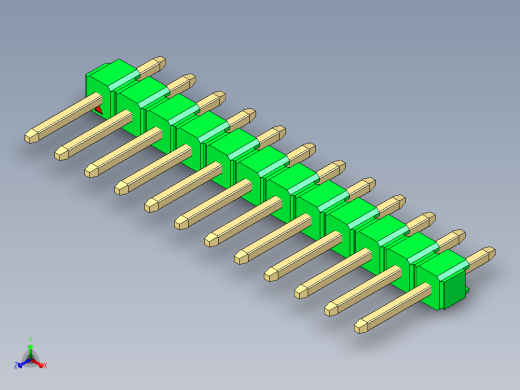 彩色公头100mil（2.54mm）系列-DS1021_green_1x12p_100mil_Type1_rev1.0