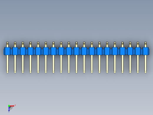 彩色公排针 100mil 2.54mm 系列-DS1022_blue_38p_100mil_TypeSMT_rev1.0俯视缩略图