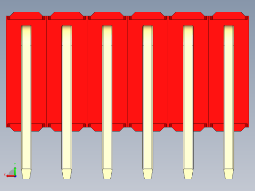 彩色公排针 100mil 2.54mm 系列-DS1022_red_3x06p_100mil_TypeD_rev1.0后视缩略图