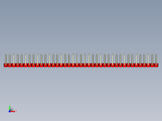 彩色公排针 100mil 2.54mm 系列-DS1022_red_39p_100mil_TypeU_rev1.0前视缩略图