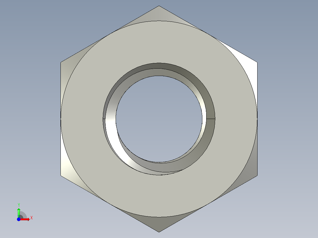 M4 x 0.7mm Thread HEX NUT.STEP前视图