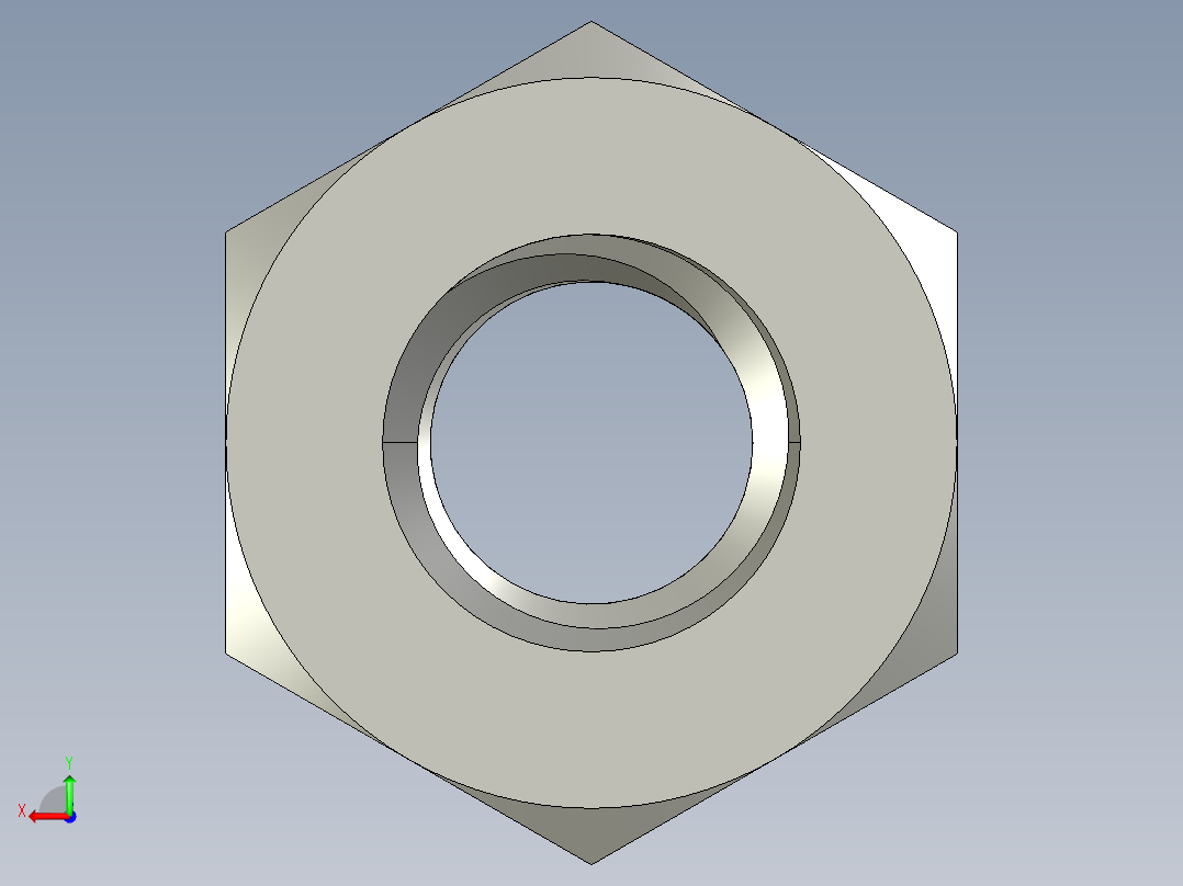 M4 x 0.7mm Thread HEX NUT.STEP后视图