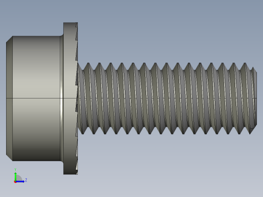 锯齿状法兰头螺钉-Serrated-Flange Socket Head Screws M8 x 1.25 mm Thread 20 mm Long左视缩略图