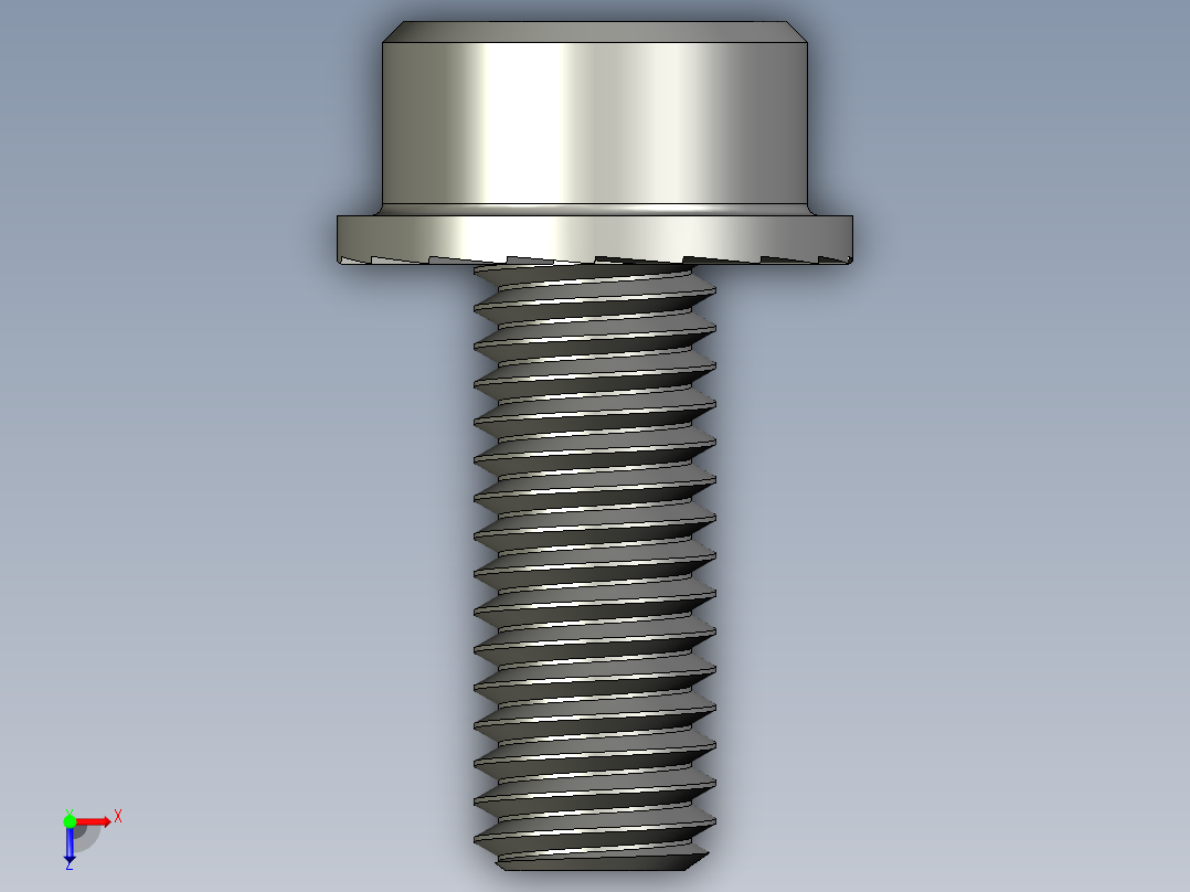 锯齿状法兰头螺钉-Serrated-Flange Socket Head Screws M8 x 1.25 mm Thread 20 mm Long俯视图