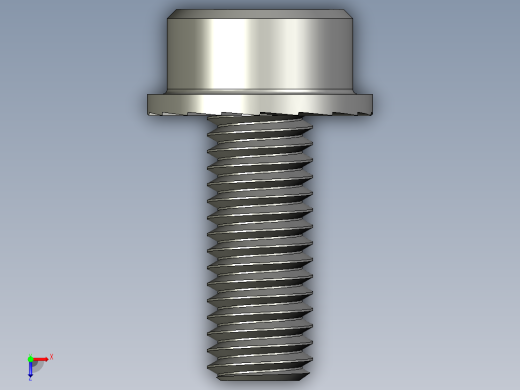 锯齿状法兰头螺钉-Serrated-Flange Socket Head Screws M8 x 1.25 mm Thread 20 mm Long俯视缩略图