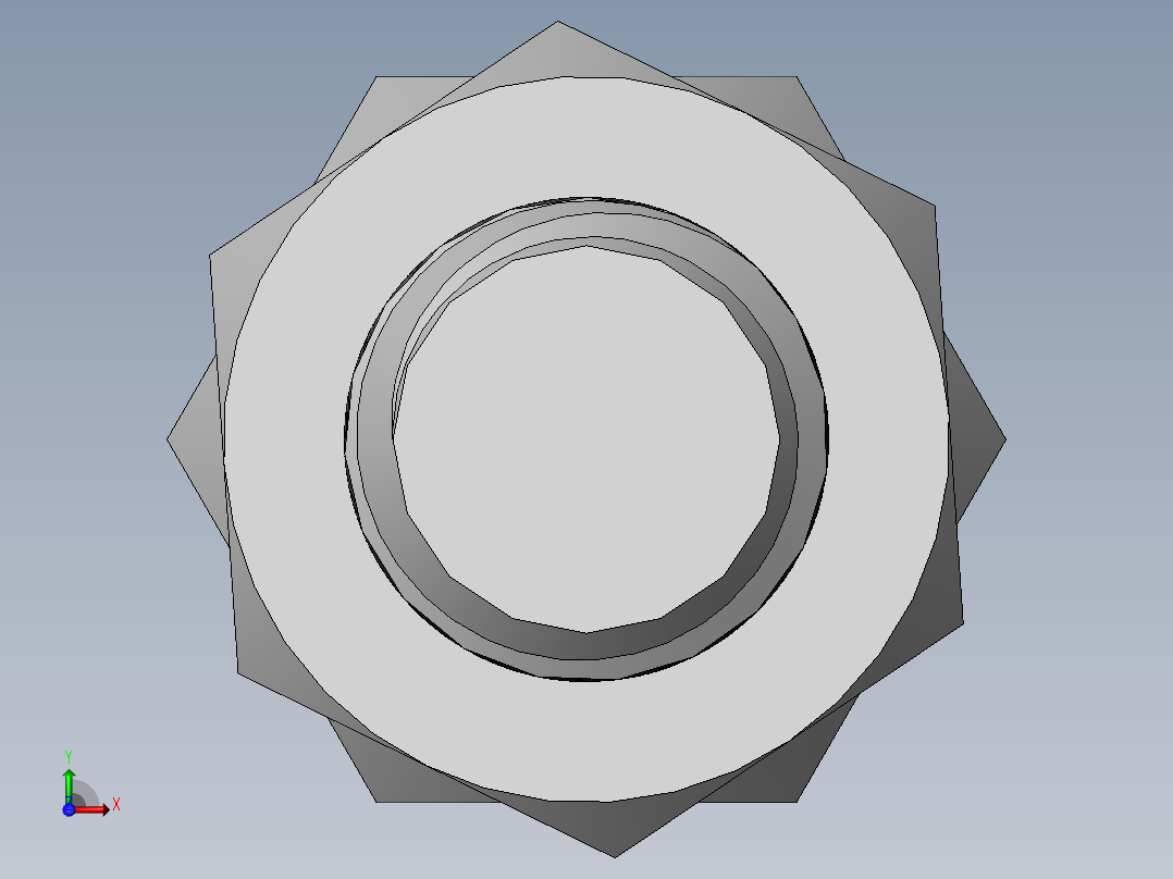 带螺帽螺栓前视图