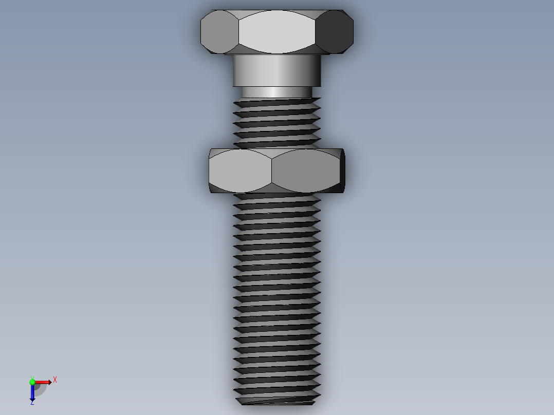 带螺帽螺栓俯视图