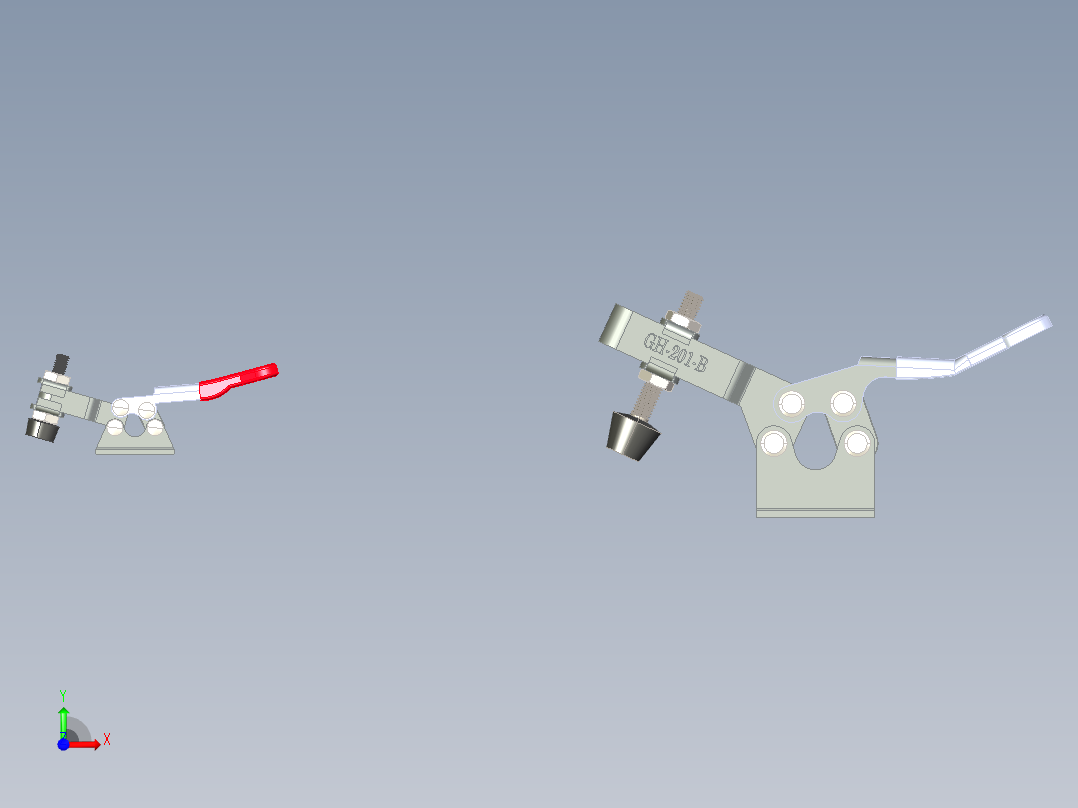 快速夹具水平式夹钳前视图