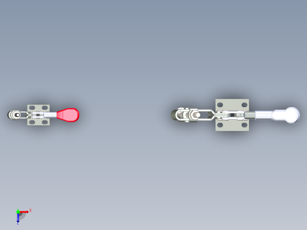快速夹具水平式夹钳俯视图