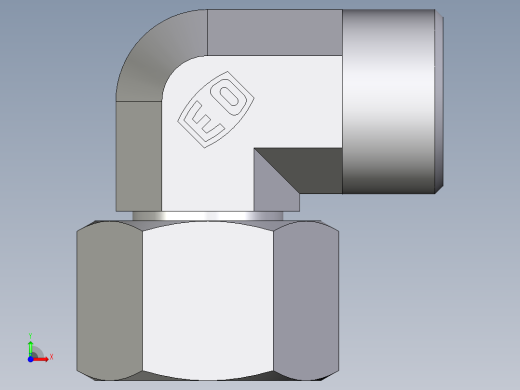 卡套式工业通用硬管接头EO_Swivel_nut_elbow_EW15LOMDCF前视缩略图