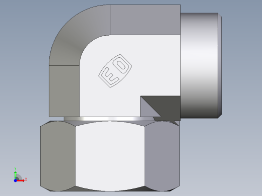 卡套式工业通用硬管接头EO_Swivel_nut_elbow_EW28LOMDCF前视缩略图