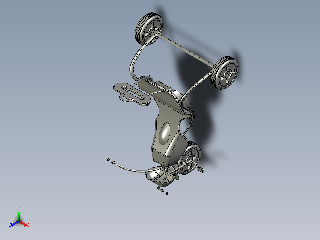 儿童三轮车脚踏-9--igs正等轴测图
