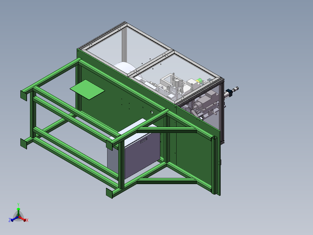 佳位通孔倒角一体机正等轴测图