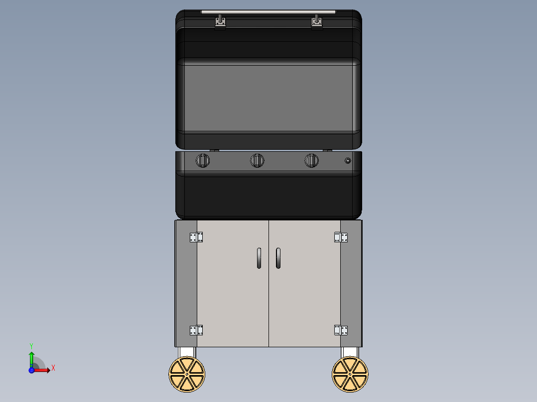 便携式可移动烧烤炉前视图