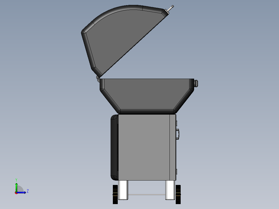 便携式可移动烧烤炉左视图
