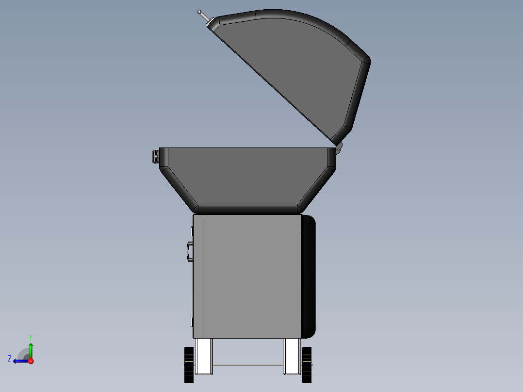 便携式可移动烧烤炉右视图