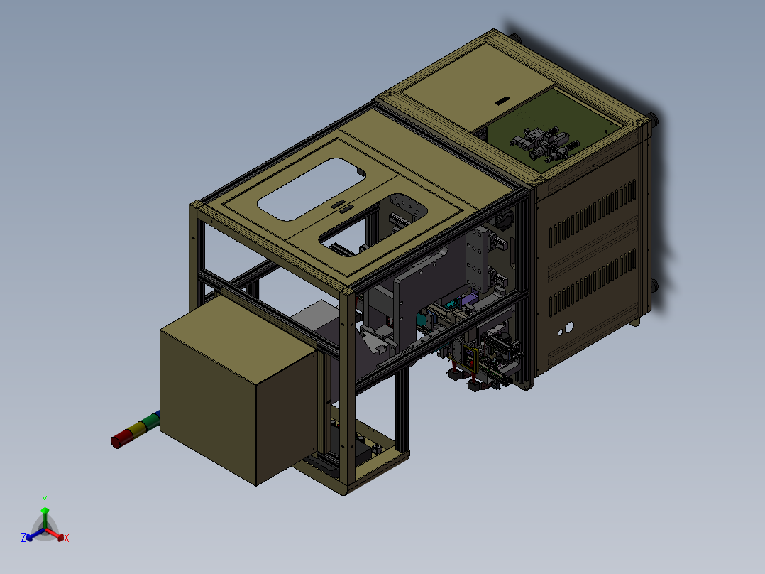 集条码扫描检测非标机正等轴测图