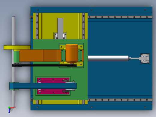 PLC控制得气动随动铸棒线切割机设计含SW三维图==1193976==500俯视缩略图