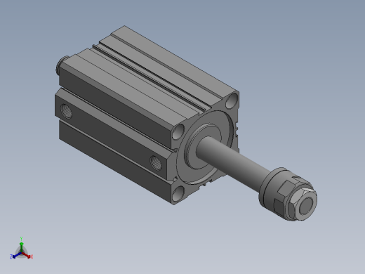 气缸ACQD80x100SB正等轴测缩略图
