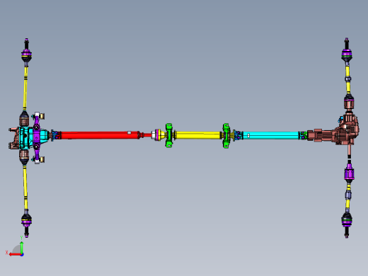 四驱传动轴系统模型801328后视缩略图