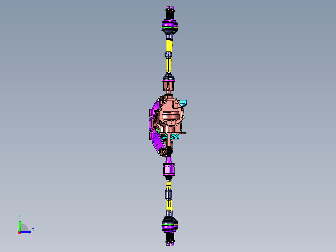 四驱传动轴系统模型801328左视图