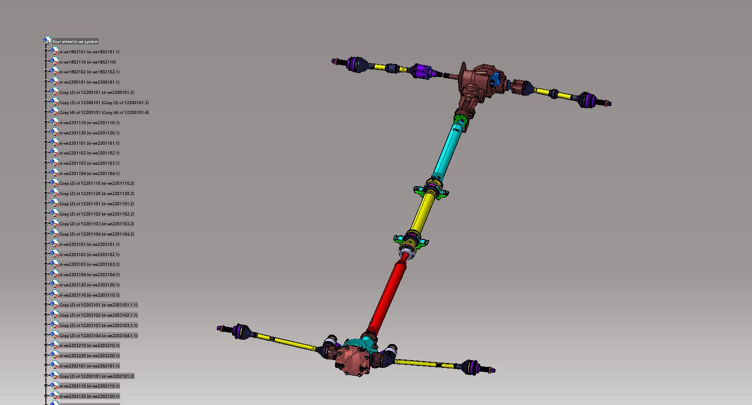四驱传动轴系统模型801328