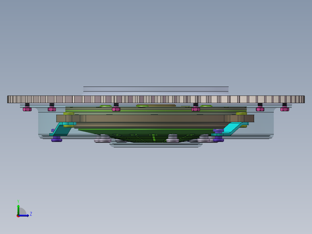 汽车膜片弹簧离合器左视图