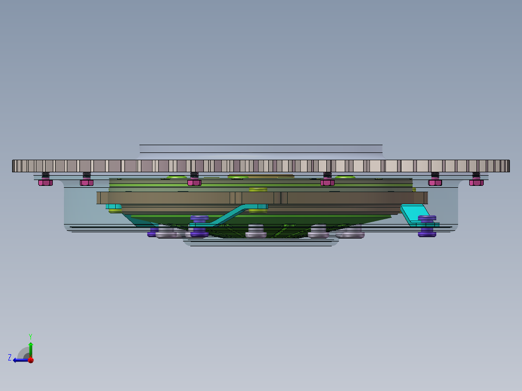 汽车膜片弹簧离合器右视图