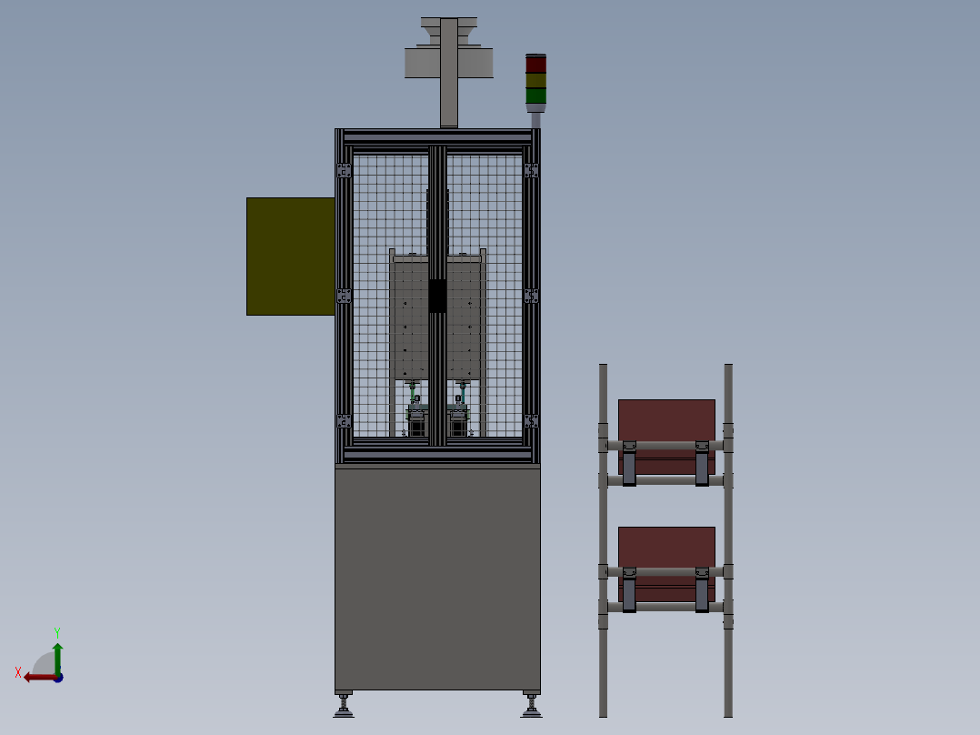 两轴自动销钉涂油压装机后视图