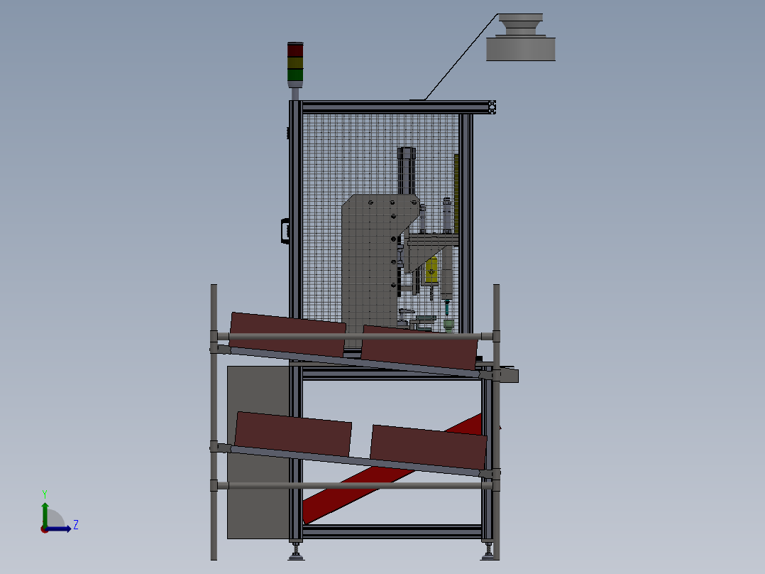 两轴自动销钉涂油压装机左视图