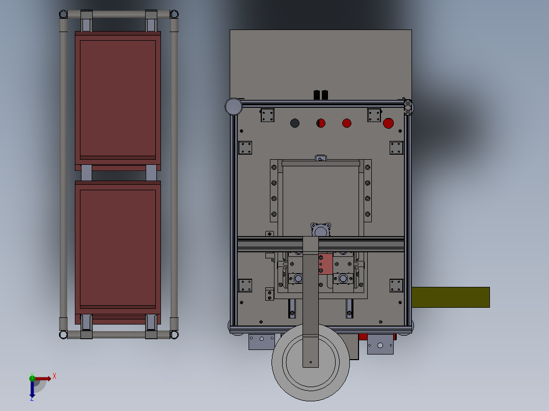 两轴自动销钉涂油压装机俯视图