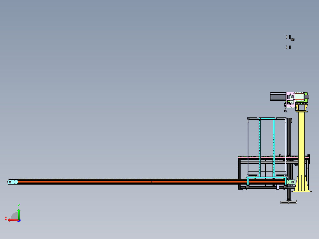 多种玻璃面板下料桁架sw16后视图