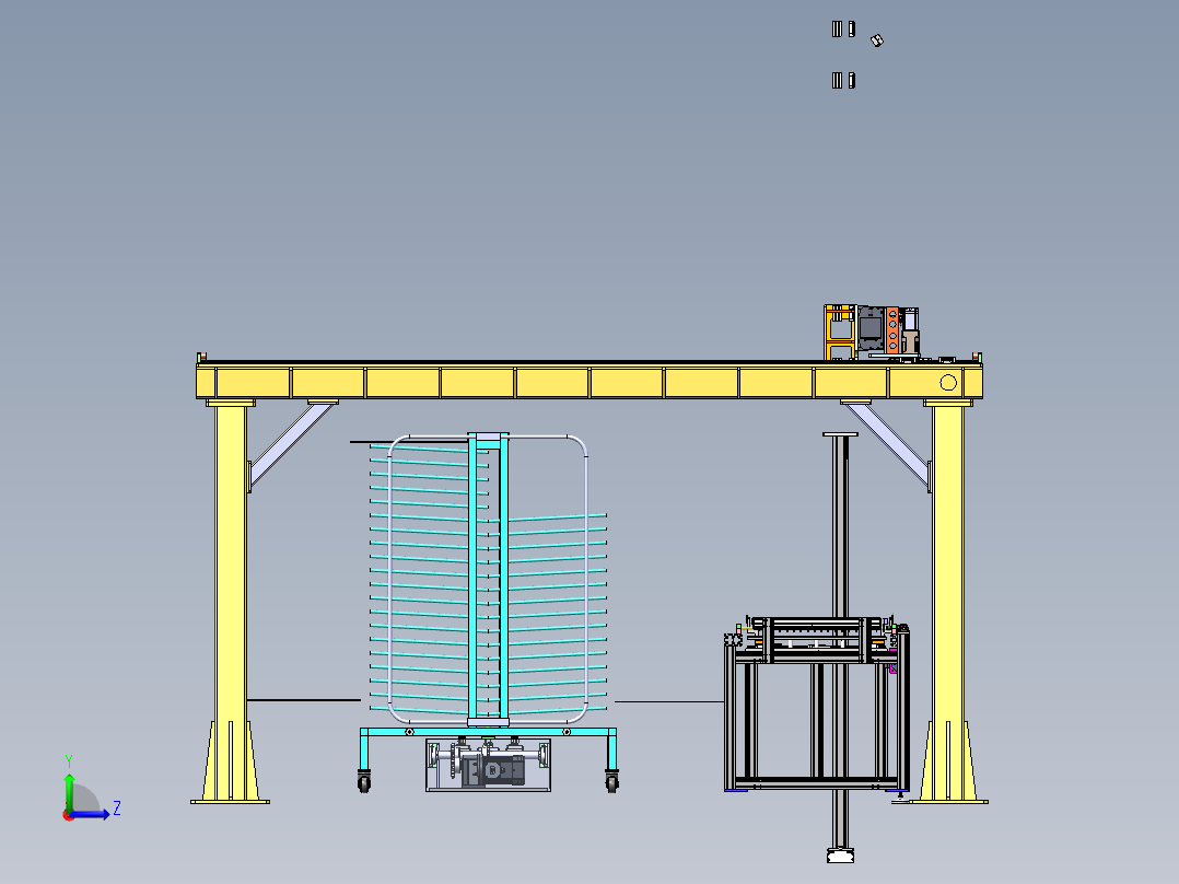 多种玻璃面板下料桁架sw16左视图