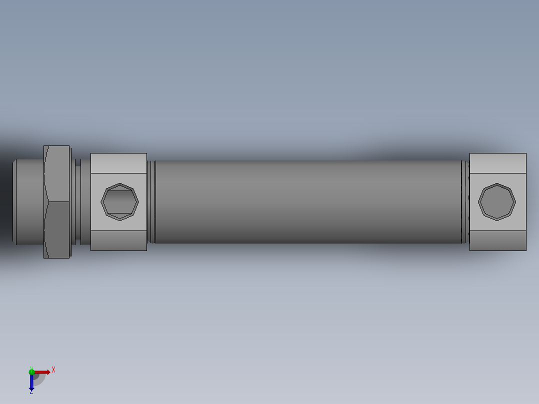 标准气缸 亚德客 MI20x50SU-缸体俯视图