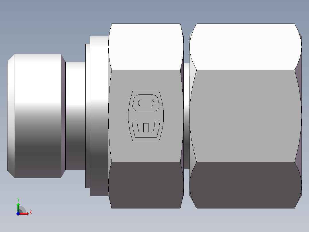 直通管螺纹组合接头、2DC-08-22WD前视图