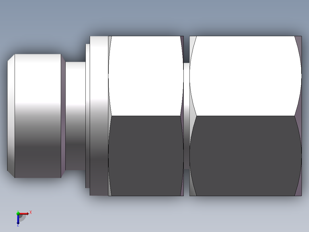 直通管螺纹组合接头、2DC-08-22WD俯视图