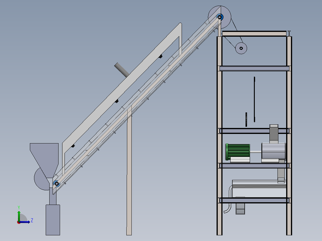 A2004076-生芭蕉转化为芭蕉粉机器左视图