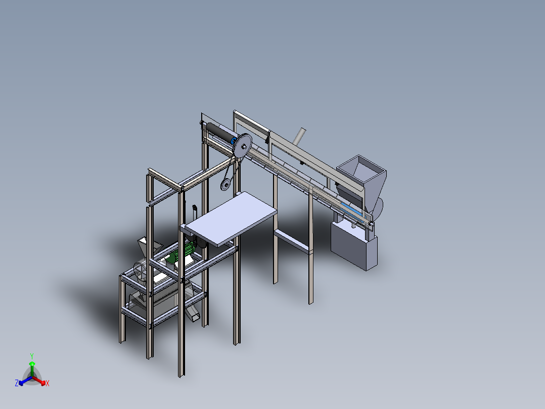 A2004076-生芭蕉转化为芭蕉粉机器正等轴测图