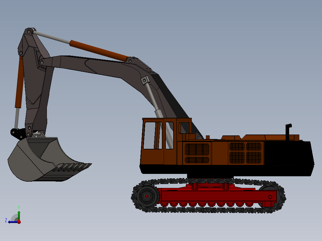 挖掘机、推土机(19)右视图