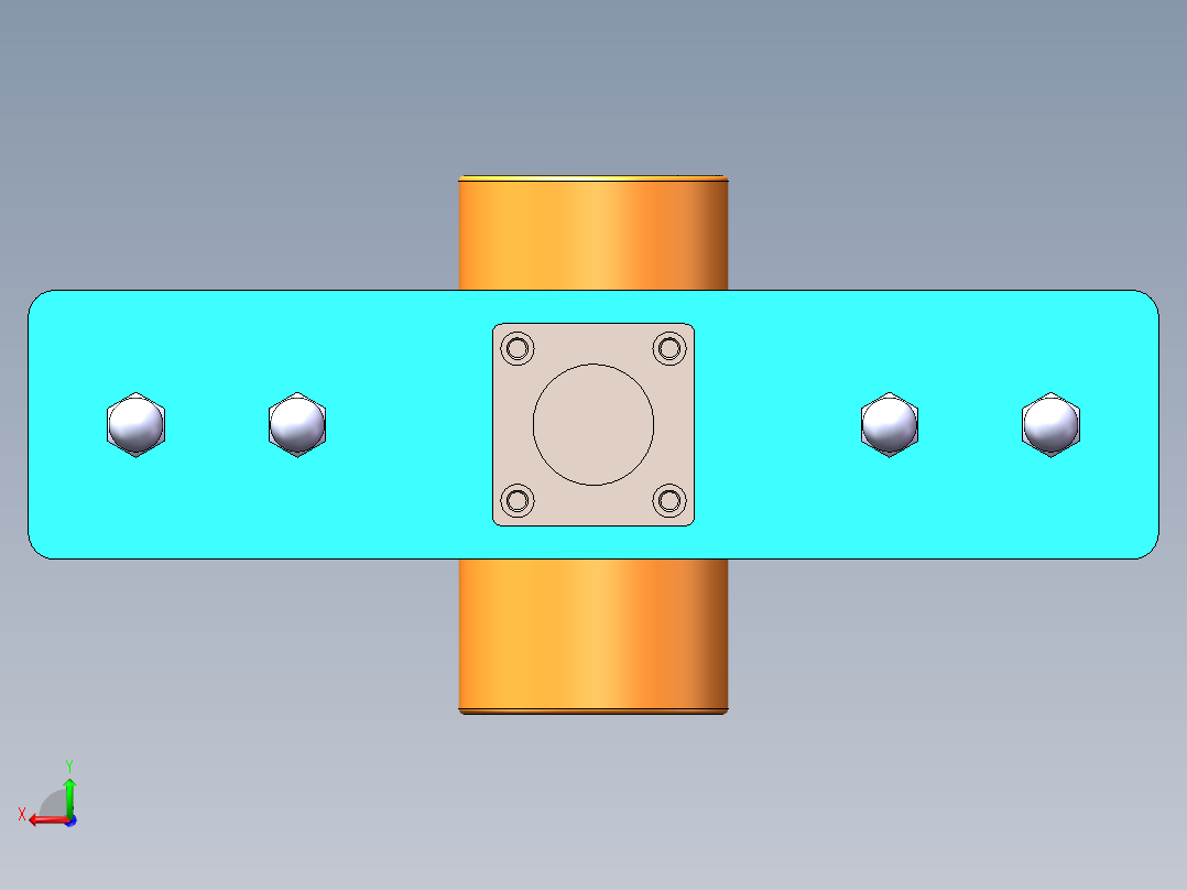 连杆夹紧机构后视图