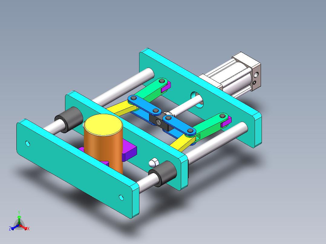 连杆夹紧机构正等轴测图