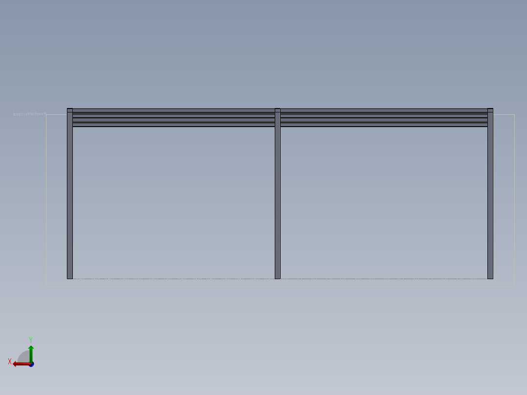 金属结构后视图