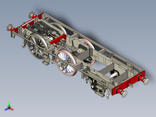 蒸汽车主框架（含传动装置与发动机）