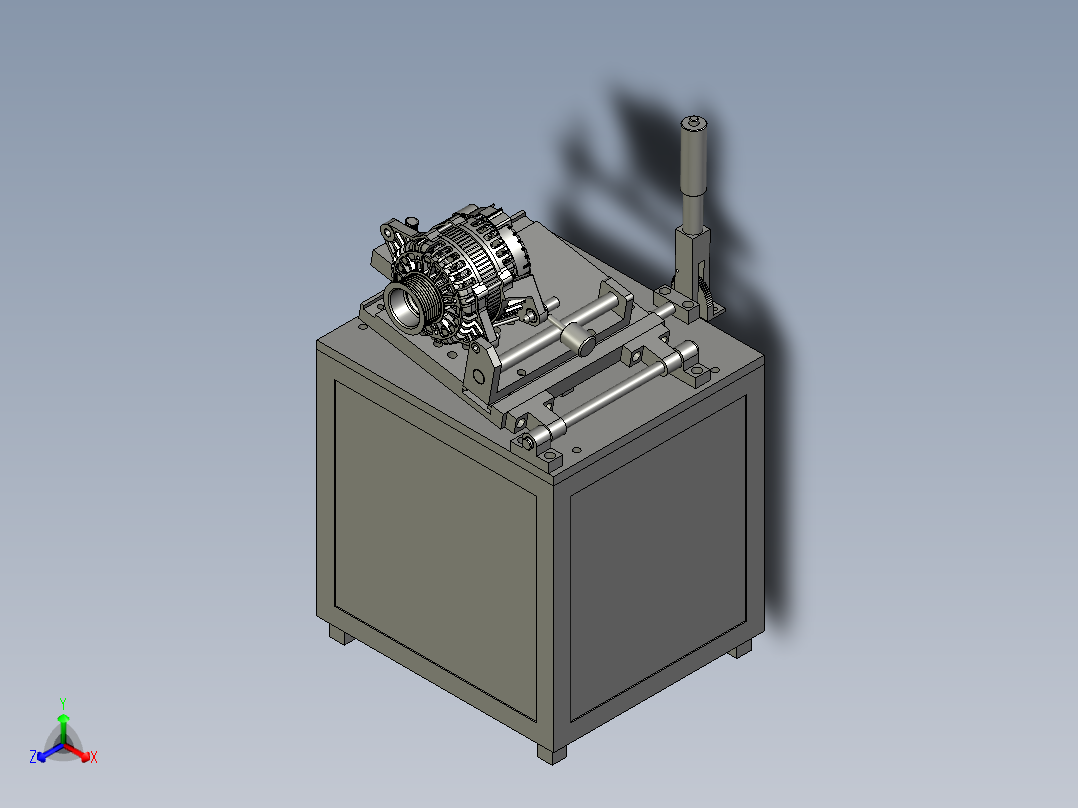 电机安装调节座正等轴测图
