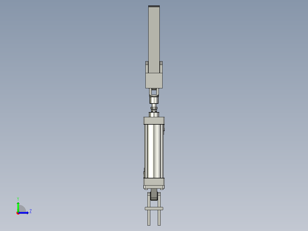 防坠气缸组件-A左视图