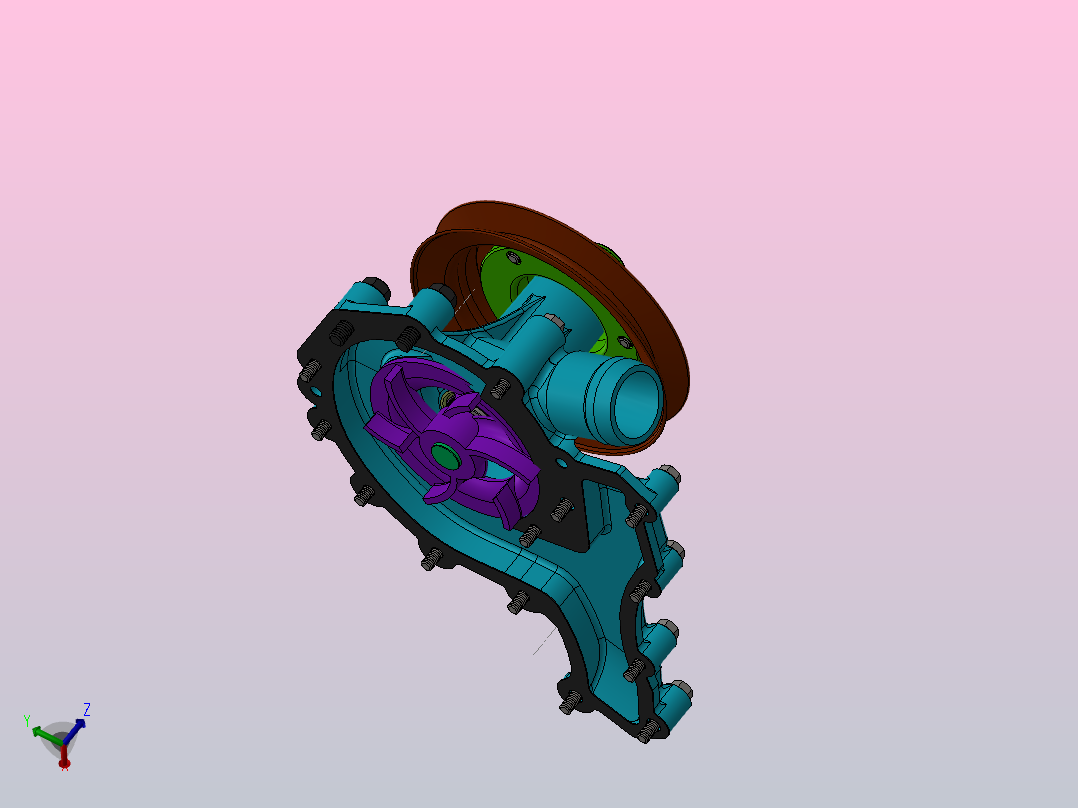 罗孚V8别克215水泵总成主视图