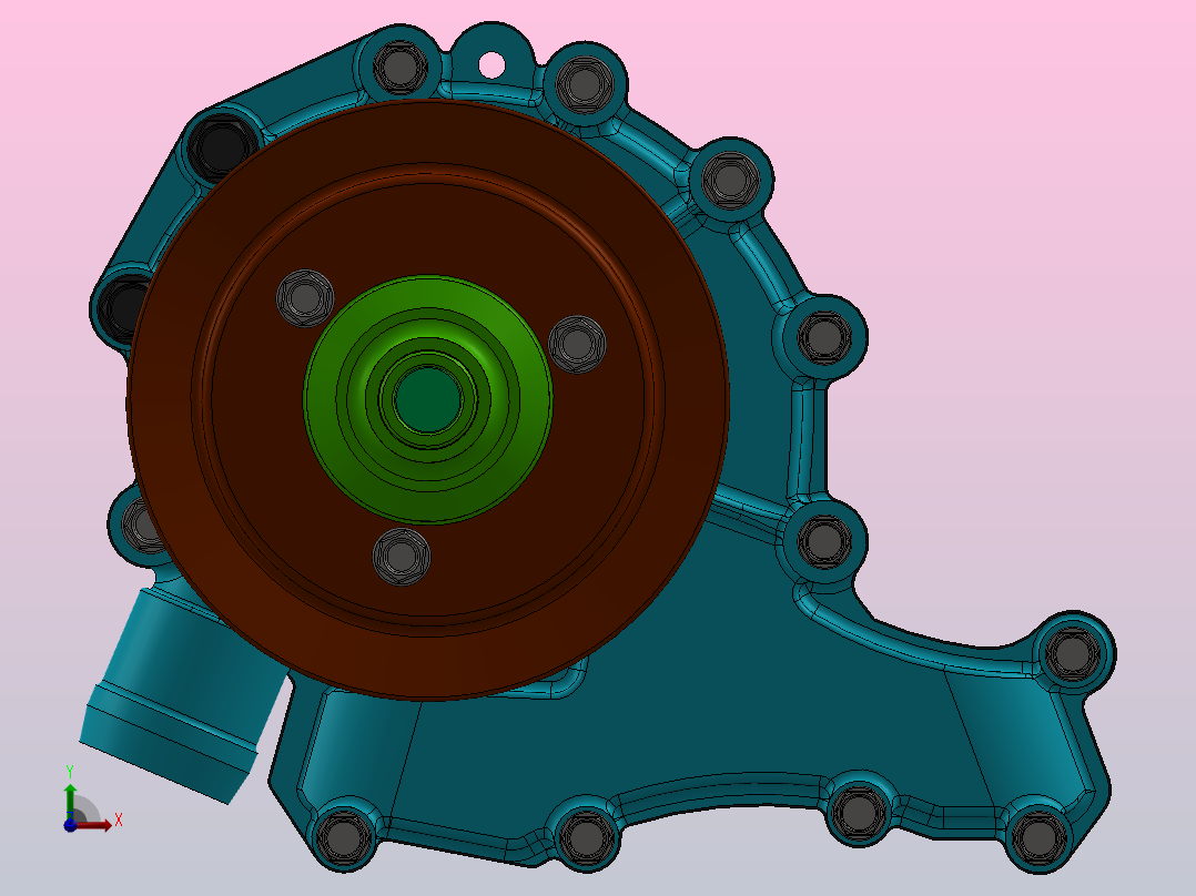 罗孚V8别克215水泵总成前视图