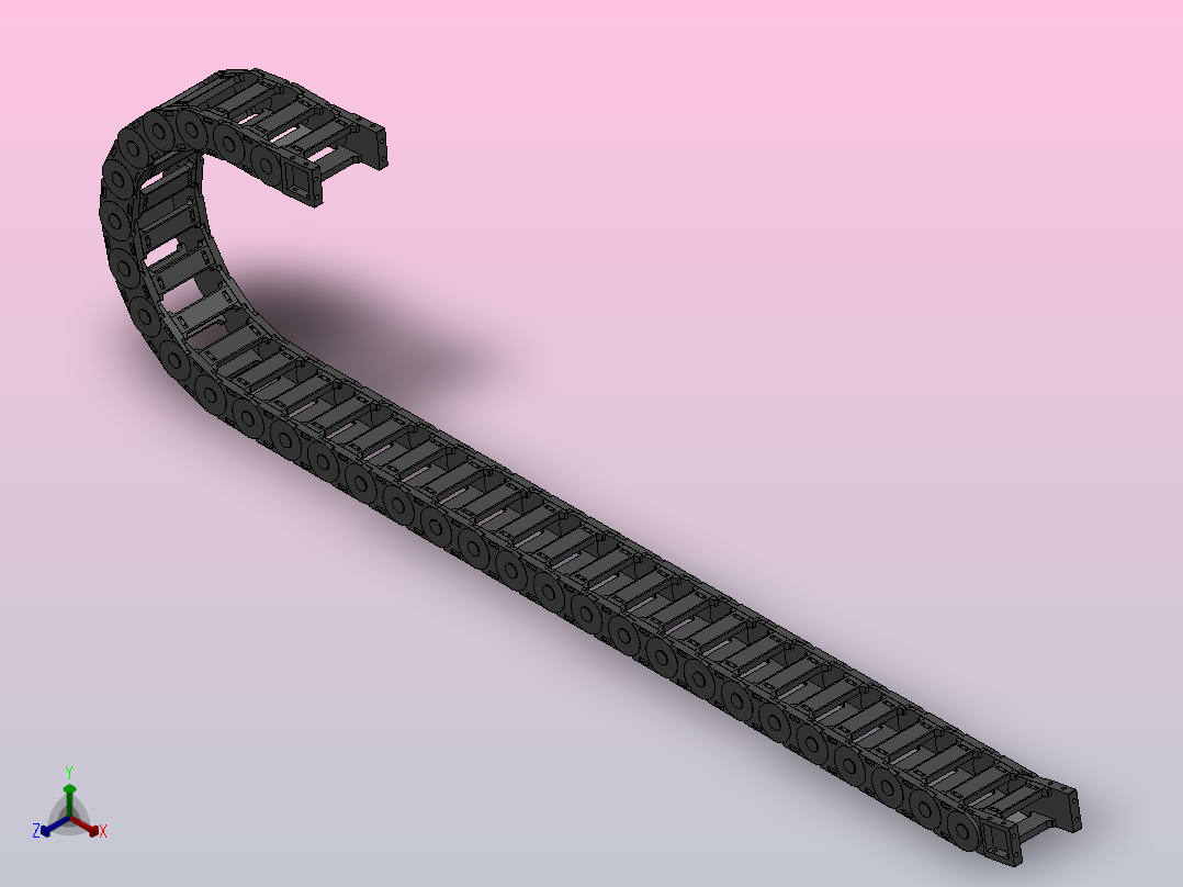 内高35弯曲半径200两侧打开型DA桥式拖链DMD35BDA-35-100-200R-30主视图