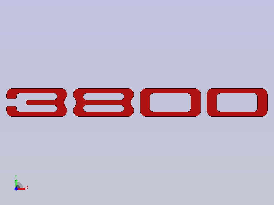 仿真设计的3800标志前视图