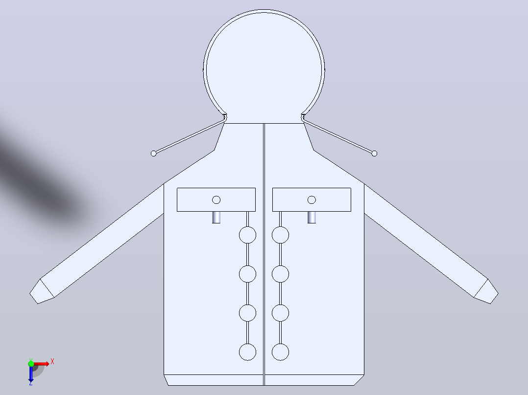 自带收纳袋的便携式校服俯视图